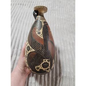 Vase made in Greece small top opening Signed Athens N